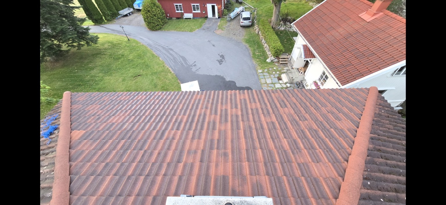 Takflate før og etter vask – etter